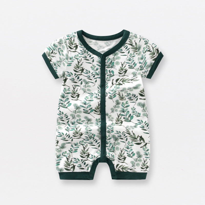 Bamboo Fiber Baby Jumpsuit Short Sleeve Thin Onesie