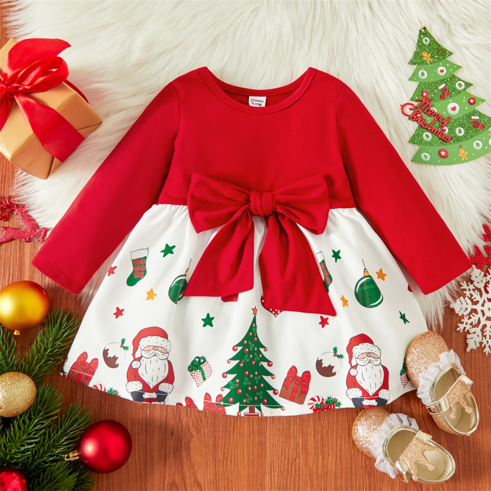 dresses in white christmas PatPat Christmas Baby Dress Girl Clothes New Born Infan – Tiny Tots Emporium